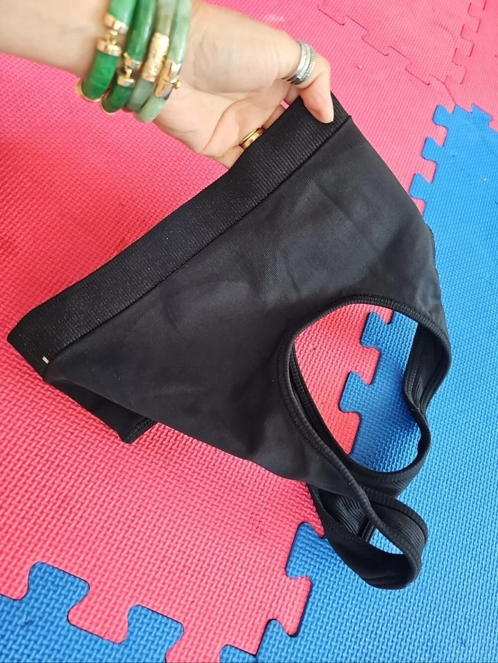 Alo Black Ribbed Racerback Sports Bra - Picture 5 of 7